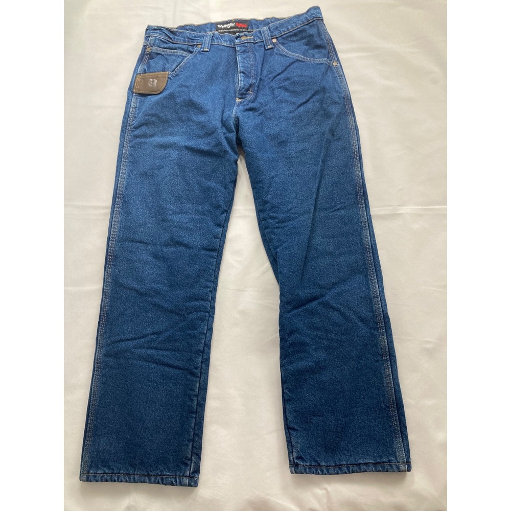 Wrangler RIGGS Workwear Lined Carpenter Jeans Mens 34x30 Blue Denim